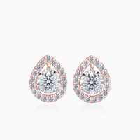 Pear Shaped Tiny Diamond Stud Earrings