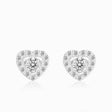 Heart Shaped Tiny Diamond Stud Earrings  | Saratti | Custom High and Fine Jewelry