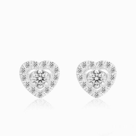 Heart Shaped Tiny Diamond Stud Earrings  | Saratti | Custom High and Fine Jewelry