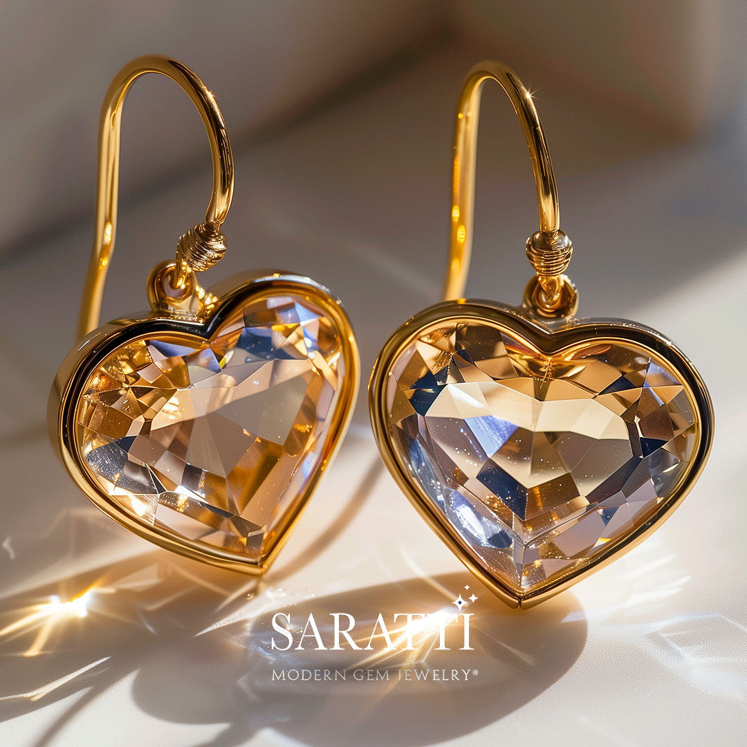 Antique Heart Shape Earrings in Gold | Saratti Fine Jewelry
