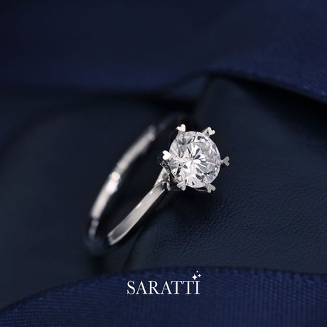 Heart Shape Diamond Engagement Ring in 18K White Gold | Saratti