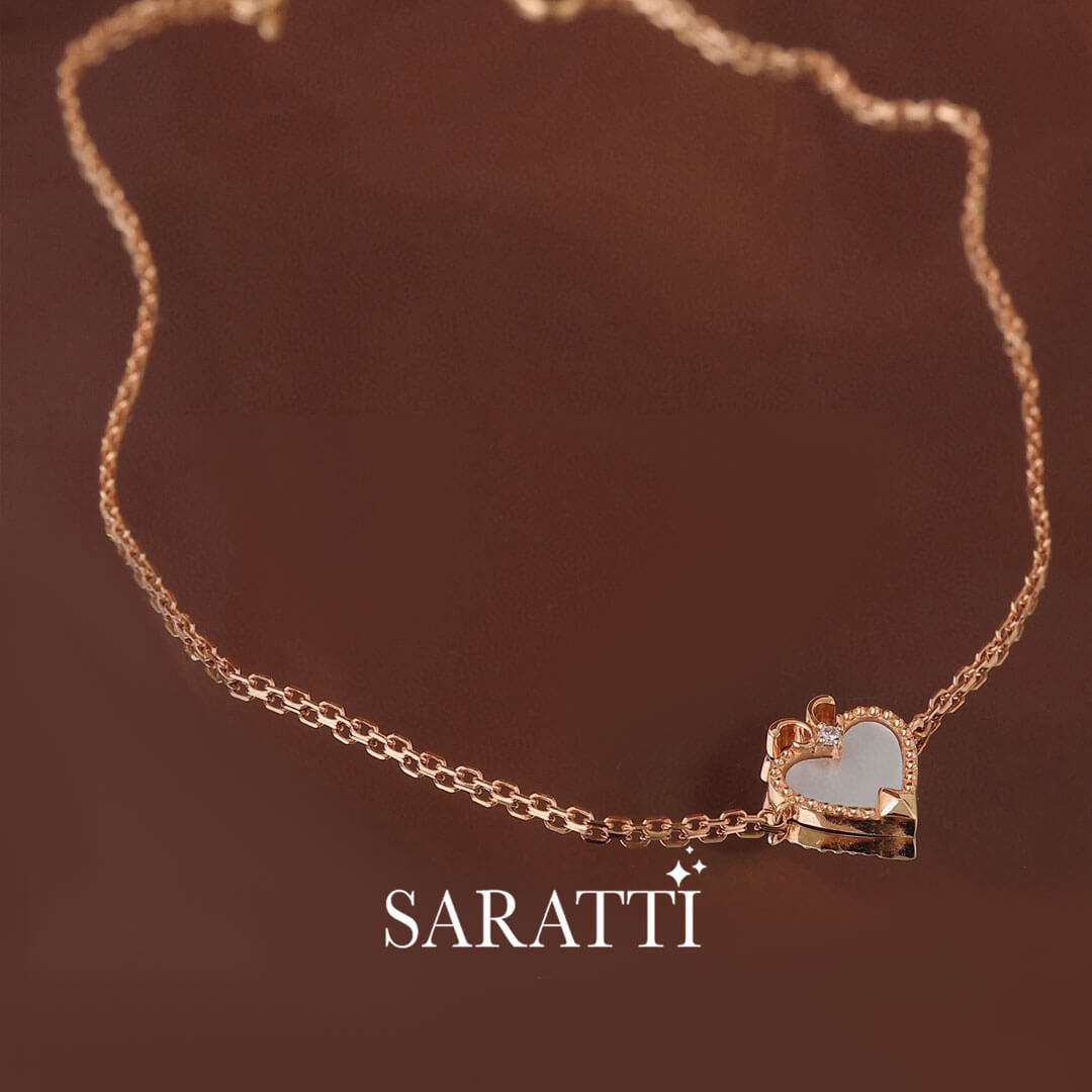 Rose Gold Ace of Spades Diamond Bracelet | Saratti 