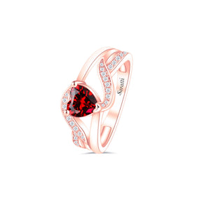   Amore Granato Rose Gold Garnet Ring | Saratti Fine Jewelry 