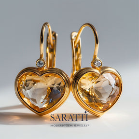 Heart Shape Vintage Inspired Earrings | Saratti Fine Jewelry