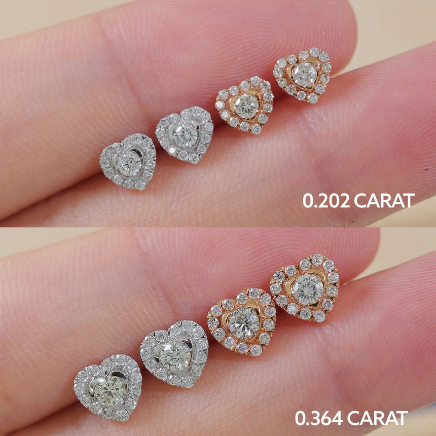 Array of Prong Set Tiny Diamond Stud Earrings   | Saratti | Custom High and Fine Jewelry