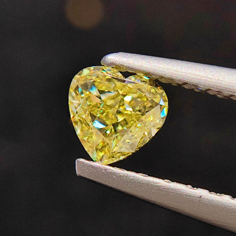 Heart Cut Fancy Intense Natural Yellow Diamond | Saratti
