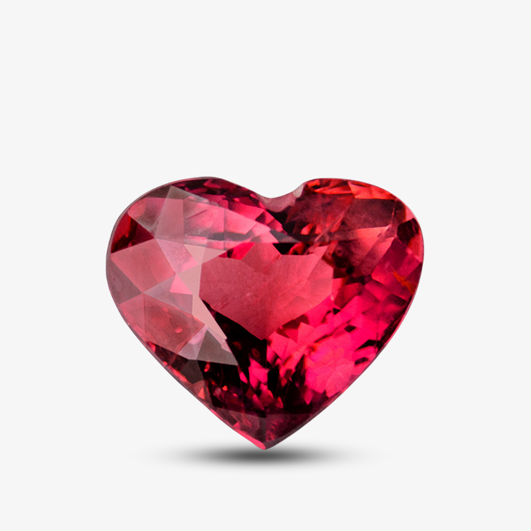 Heart Cut Natural Rubellite Gem | Saratti