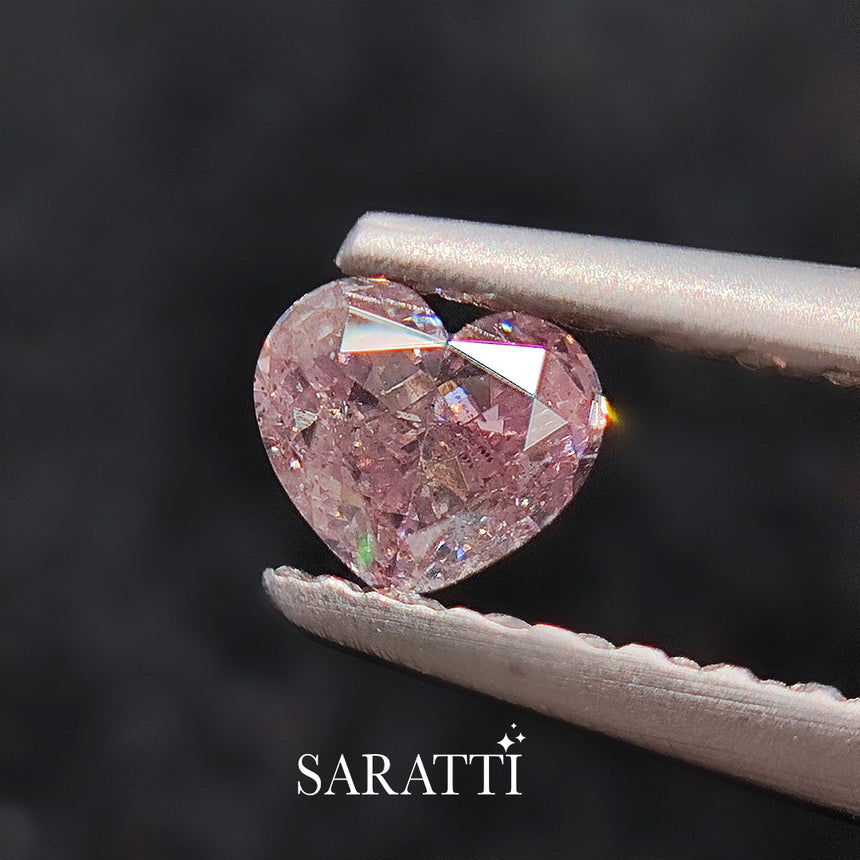 Heart Shape Fancy Purplish Pink Diamond 0.32ct | SARATTI