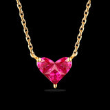 Heartfelt Whisper Ruby Heart Pendant in 14K Gold