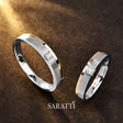 Modern Two-Metal Wedding Bands  | Saratti