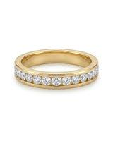 His and hers 18K yellow gold wedding set with diamond eternity band for weddings and anniversaries - SARATTI