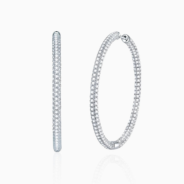 Hoops-in-Silver with Moissanites in 925 Sterling Silver | Saratti Jewelry