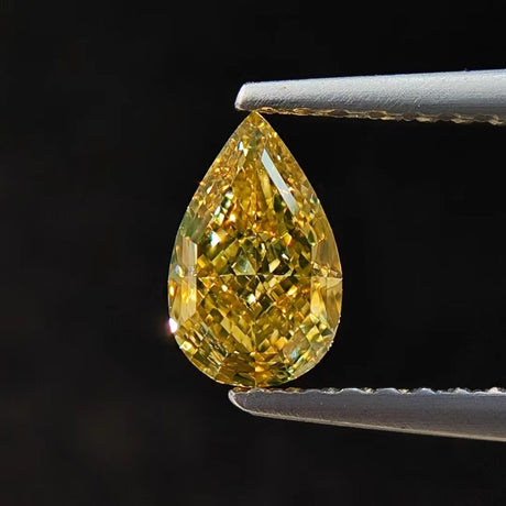 Fancy Colored Pear Cut Champagne Diamond | Saratti