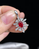 ISADORA Pigeon Blood Ruby Diamond Pendant Brooch | SARATTI