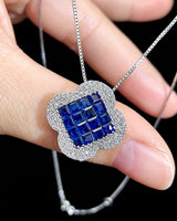 ISOLDE - Sapphire Diamond Pendant Necklace