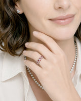 Imperial Radiance natural ruby and diamond ring in Platinum | SARATTI