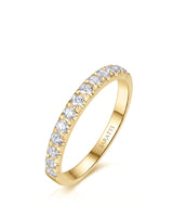 Infinity diamond wedding band with flowing diamond accents crafted in polished 18K yellow gold | SARATTI