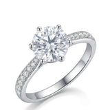 Janya – Radiant Bliss Natural Round Diamond Six-Prong Pavé Ring