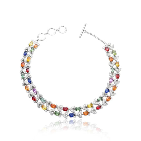 Jardin d’Arc fancy sapphire garden bracelet front view | SARATTI