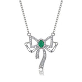 Joyous Bow natural emerald necklace front view | SARATTI

