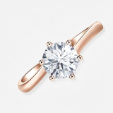 Kira - Lovely Crown Natural Diamond Ring - in 18K Rose Gold - SARATTI