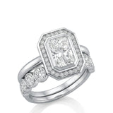 LEXIE  | Radiant Cut Diamond Bridal Set in White Gold