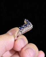LUNARA V Sapphire Baguette Diamond Ring | SARATTI
