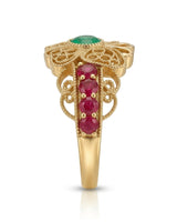 LUNA Emerald Butterfly Filigree Ruby Ring | SARATTI