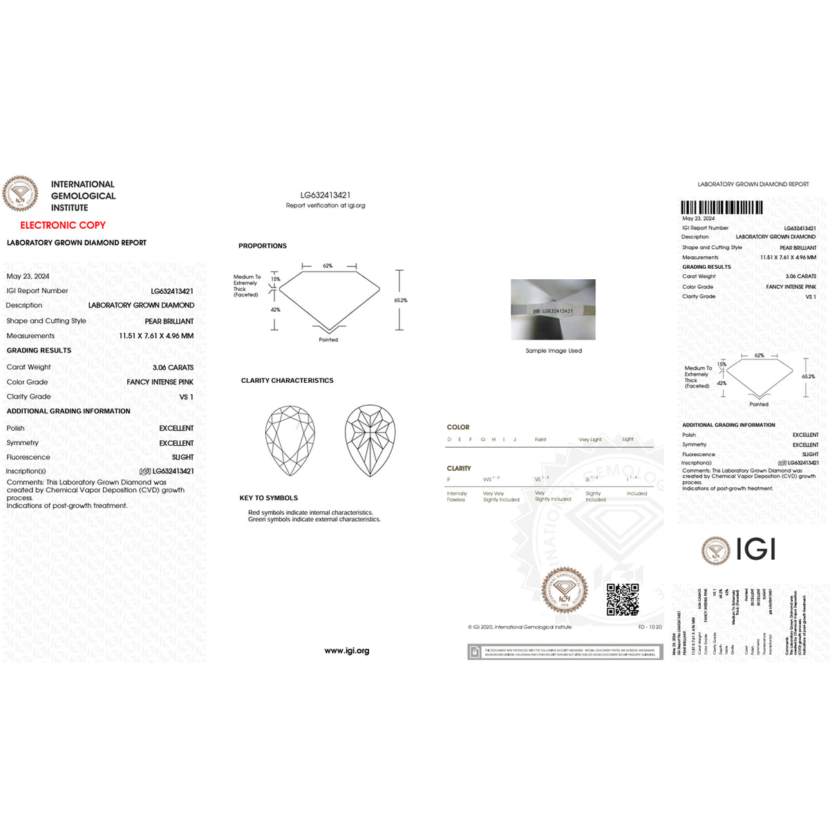 Certificate of Authenticity | Saratti Jewelry Lab Grown Diamond IGI Certificate