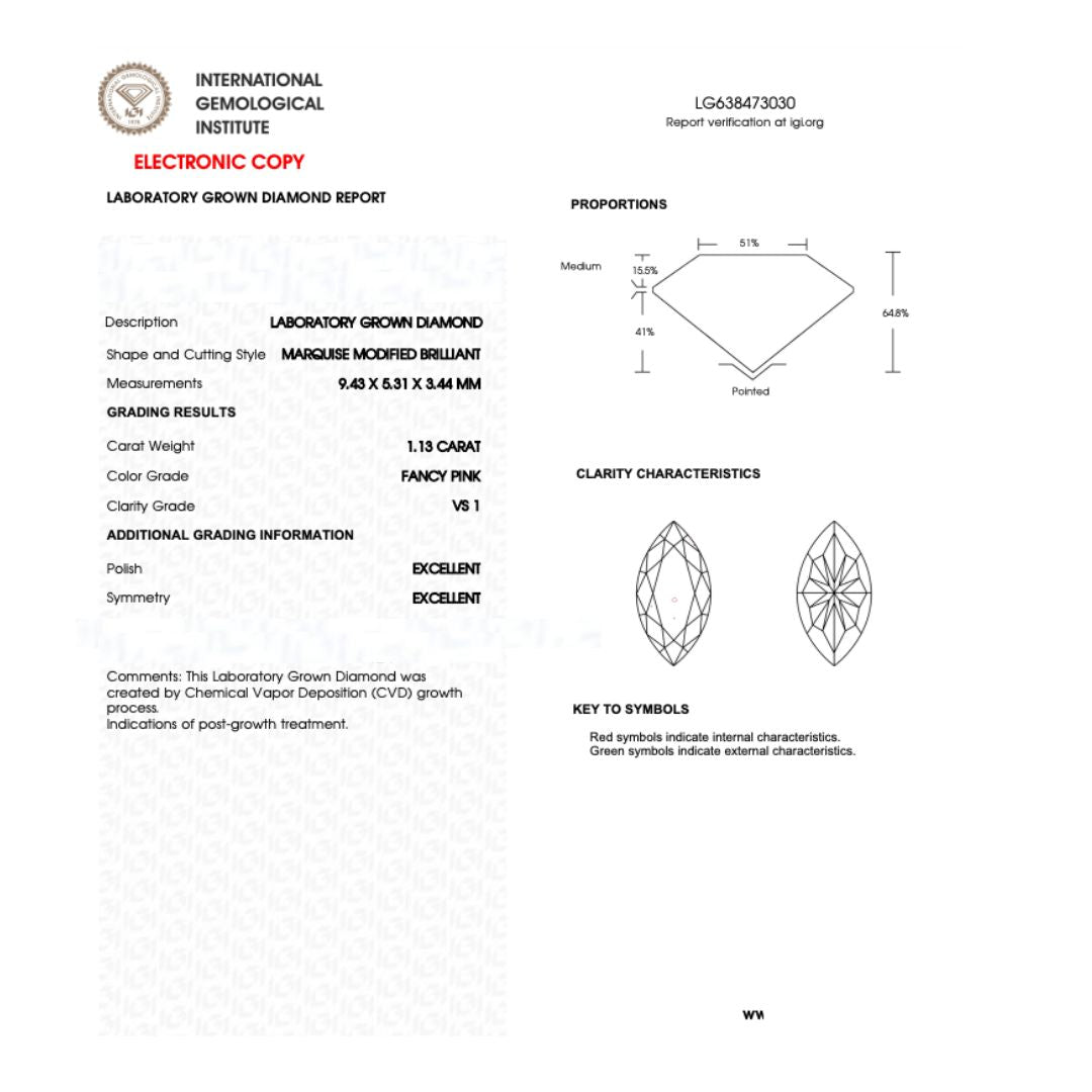 Laboratory report for a lab-grown diamond