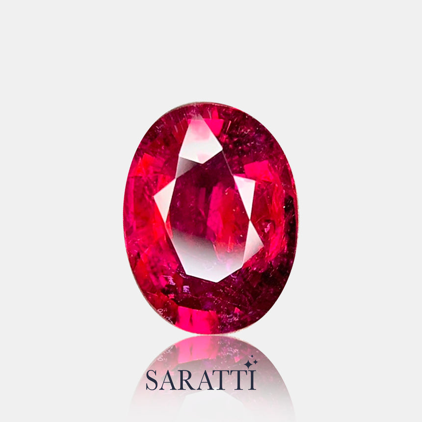 Large Oval Rubellite Tourmaline for Custom Jewelry | SARATTI  
