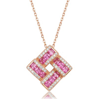 Lattice of Light Natural Pink Sapphire Necklace
