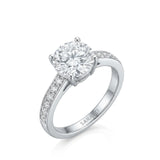 Layla • 3 carat Round Moissanite Ring in White Gold