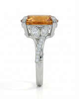 Leaf platinum setting for selected oval Natural Imperial Topaz | SARATTI