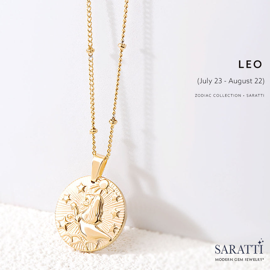 Loe Zodiac Necklace in 18K Yellow Gold | Saratti