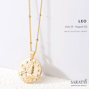 Loe Zodiac Necklace in 18K Yellow Gold | Saratti