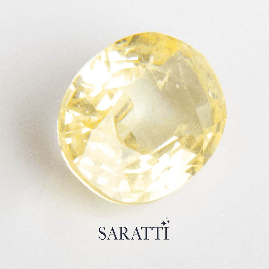 Light Yellow Sapphire Gemstone in Oval Shape - SARATTI