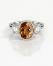 Lucent Frame platinum oval Imperial Topaz setting-only design | SARATTI