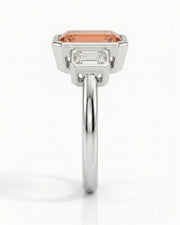 Lucent Frame platinum setting for selected emerald cut Natural Imperial Topaz | SARATTI