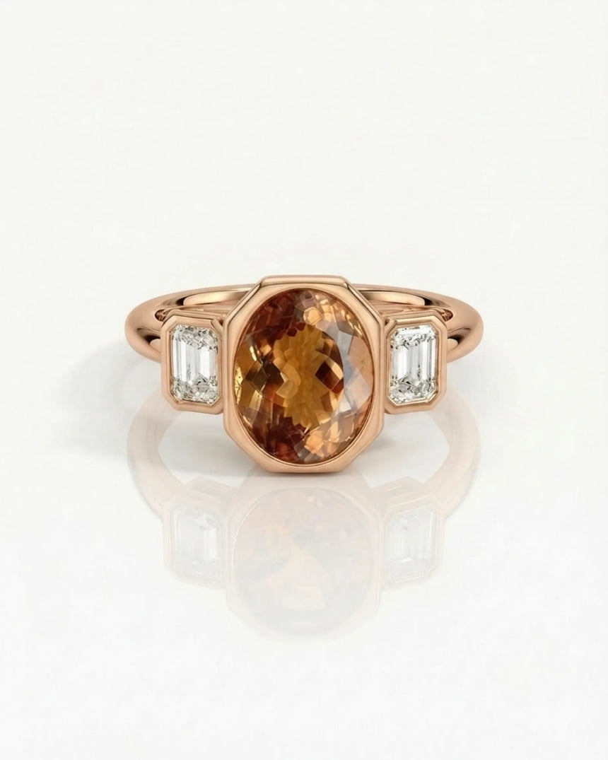 Lucent Frame rose gold oval Imperial Topaz setting-only design | SARATTI