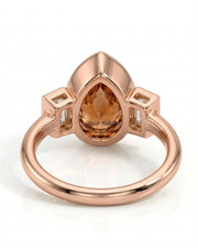 Lucent Frame rose gold setting with step-cut natural diamond accents | SARATTI