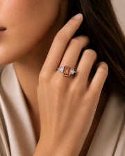 Lucent Frame white gold setting for selected emerald cut Imperial Topaz | SARATTI