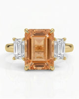 Lucent Step Build My Ring setting for emerald cut Natural Imperial Topaz | SARATTI