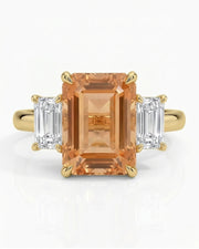Lucent Step Build My Ring setting for emerald cut Natural Imperial Topaz | SARATTI