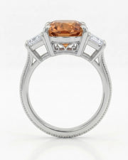 Lucent Step platinum oval Imperial Topaz setting-only design | SARATTI