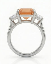 Lucent Step platinum setting for selected emerald cut Natural Imperial Topaz | SARATTI