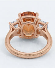 Lucent Step rose gold oval Imperial Topaz setting-only design | SARATTI