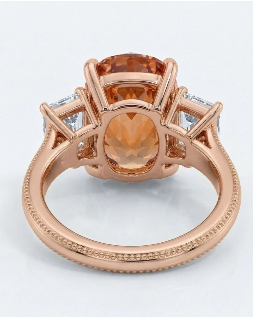 Lucent Step rose gold oval Imperial Topaz setting-only design | SARATTI
