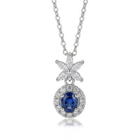Luna Halo Sapphire Necklace
