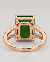 Luxora Green II tourmaline ring with diamond split shank in 18K rose gold | SARATTI
